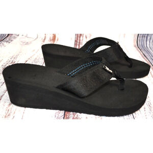 Teva Mush Mandalyn Wedge Black White Women's US Size 5 EUR 36 1000093B Sandals